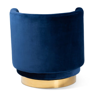   Modern European furniture - Velvet Curved Swivel Chair - www.oroa.com | Oroa.com