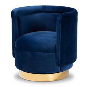  Modern European furniture - Velvet Curved Swivel Chair - www.oroa.com | Oroa.com