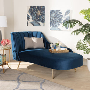  Modern European furniture - Blue Velvet Chaise - www.oroa.com | Oroa.com