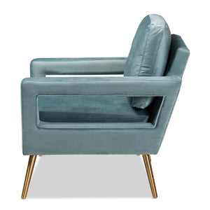   Modern European furniture - Velvet Open Armed Accent Chair - www.oroa.com | Oroa.com