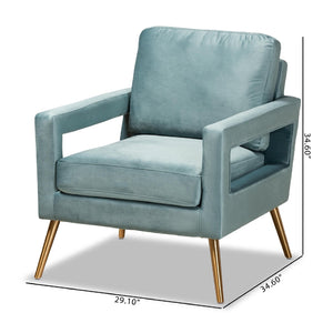  Modern European furniture - Velvet Open Armed Accent Chair - www.oroa.com | Oroa.com