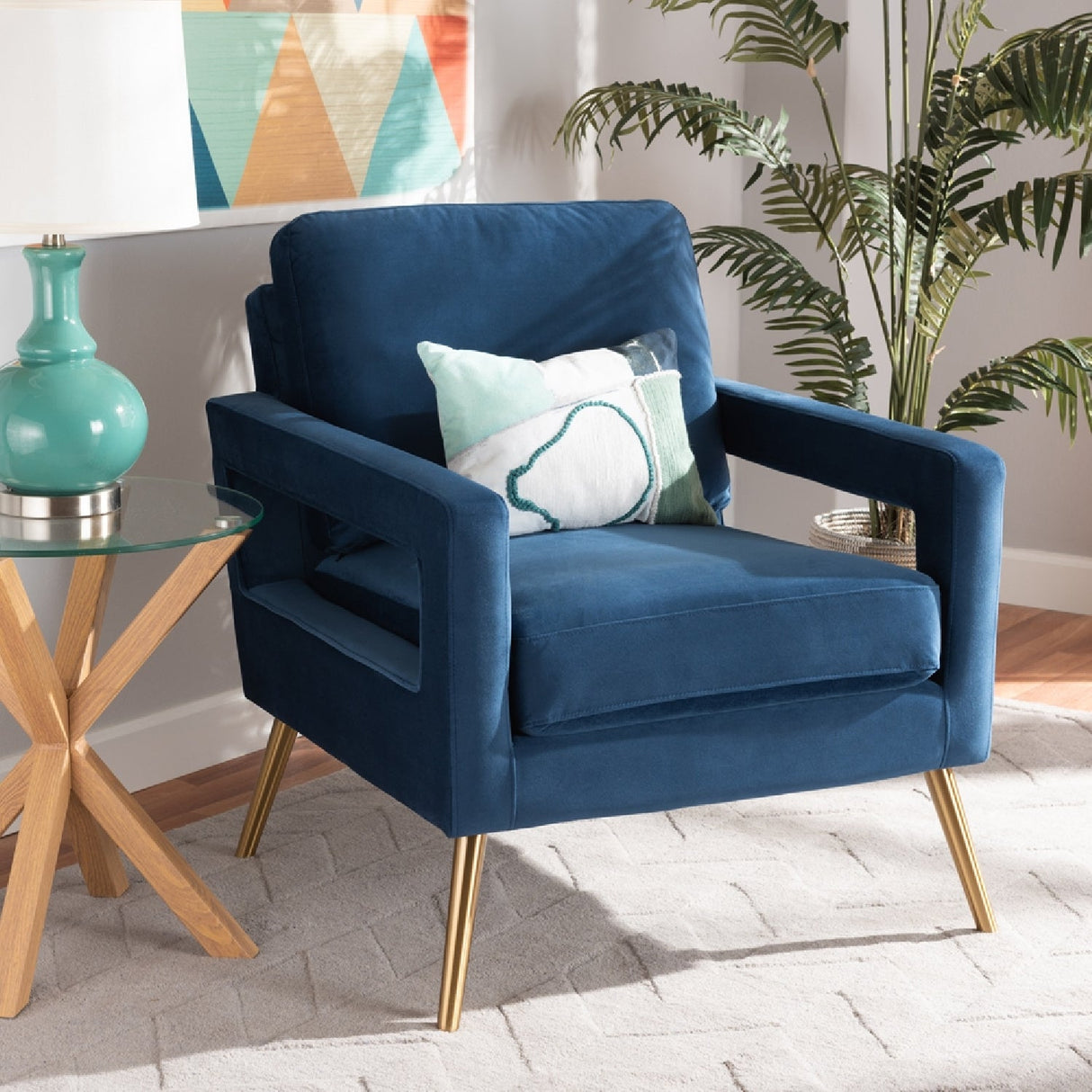  Modern European furniture - Velvet Open Armed Accent Chair - www.oroa.com | Oroa.com
