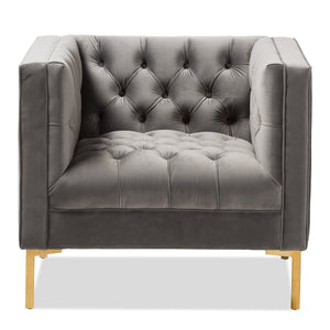   Modern European furniture - Button Tufted Velvet Lounge Chair - www.oroa.com | Oroa.com