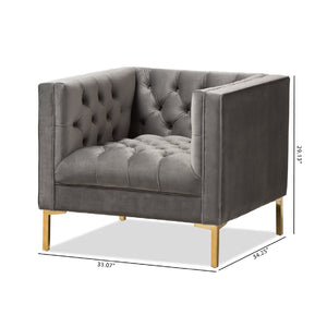   Modern European furniture - Button Tufted Velvet Lounge Chair - www.oroa.com | Oroa.com