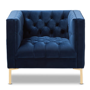   Modern European furniture - Button Tufted Velvet Lounge Chair - www.oroa.com | Oroa.com