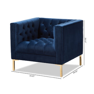   Modern European furniture - Button Tufted Velvet Lounge Chair - www.oroa.com | Oroa.com