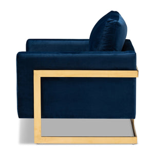   Modern European furniture - Gold Framed Velvet Accent Chair - www.oroa.com | Oroa.com