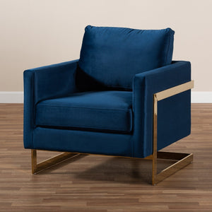   Modern European furniture - Gold Framed Velvet Accent Chair - www.oroa.com | Oroa.com
