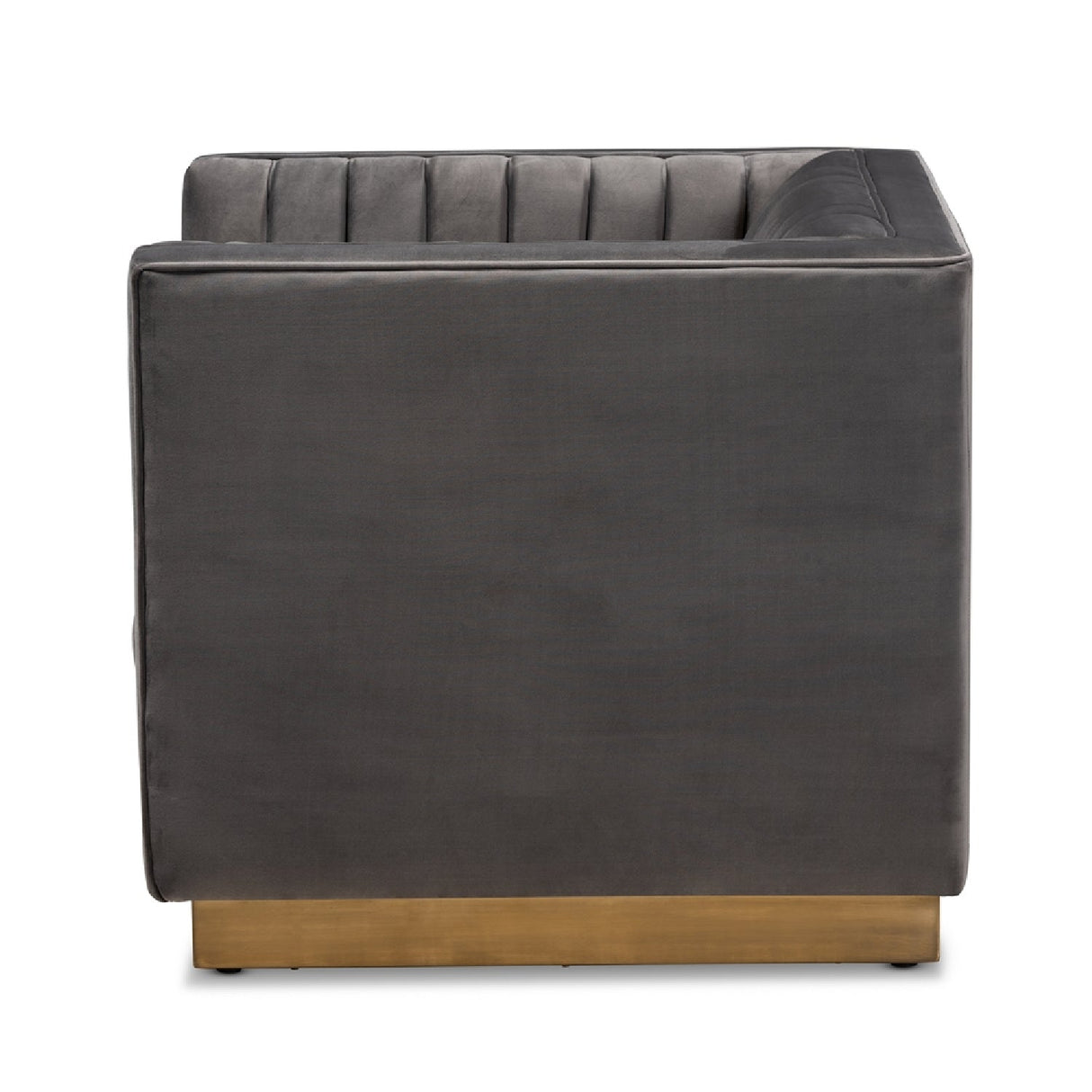   Modern European furniture - Gray Velvet Channeled Accent Chair - www.oroa.com | Oroa.com