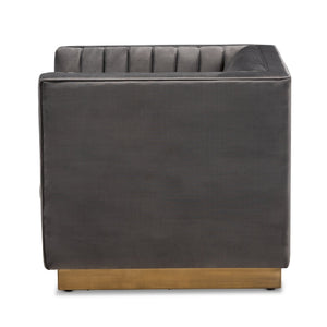   Modern European furniture - Gray Velvet Channeled Accent Chair - www.oroa.com | Oroa.com