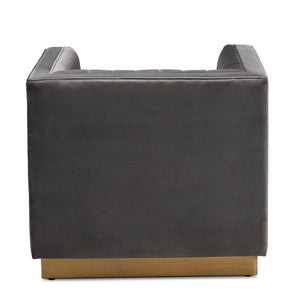   Modern European furniture - Gray Velvet Channeled Accent Chair - www.oroa.com | Oroa.com