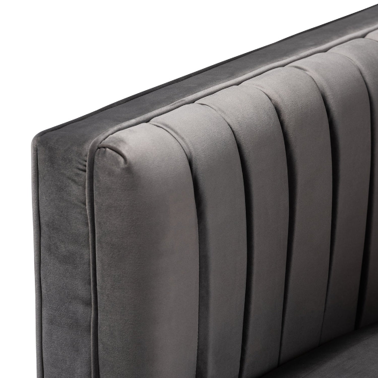   Modern European furniture - Gray Velvet Channeled Accent Chair - www.oroa.com | Oroa.com