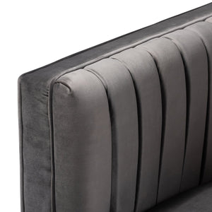  Modern European furniture - Gray Velvet Channeled Accent Chair - www.oroa.com | Oroa.com