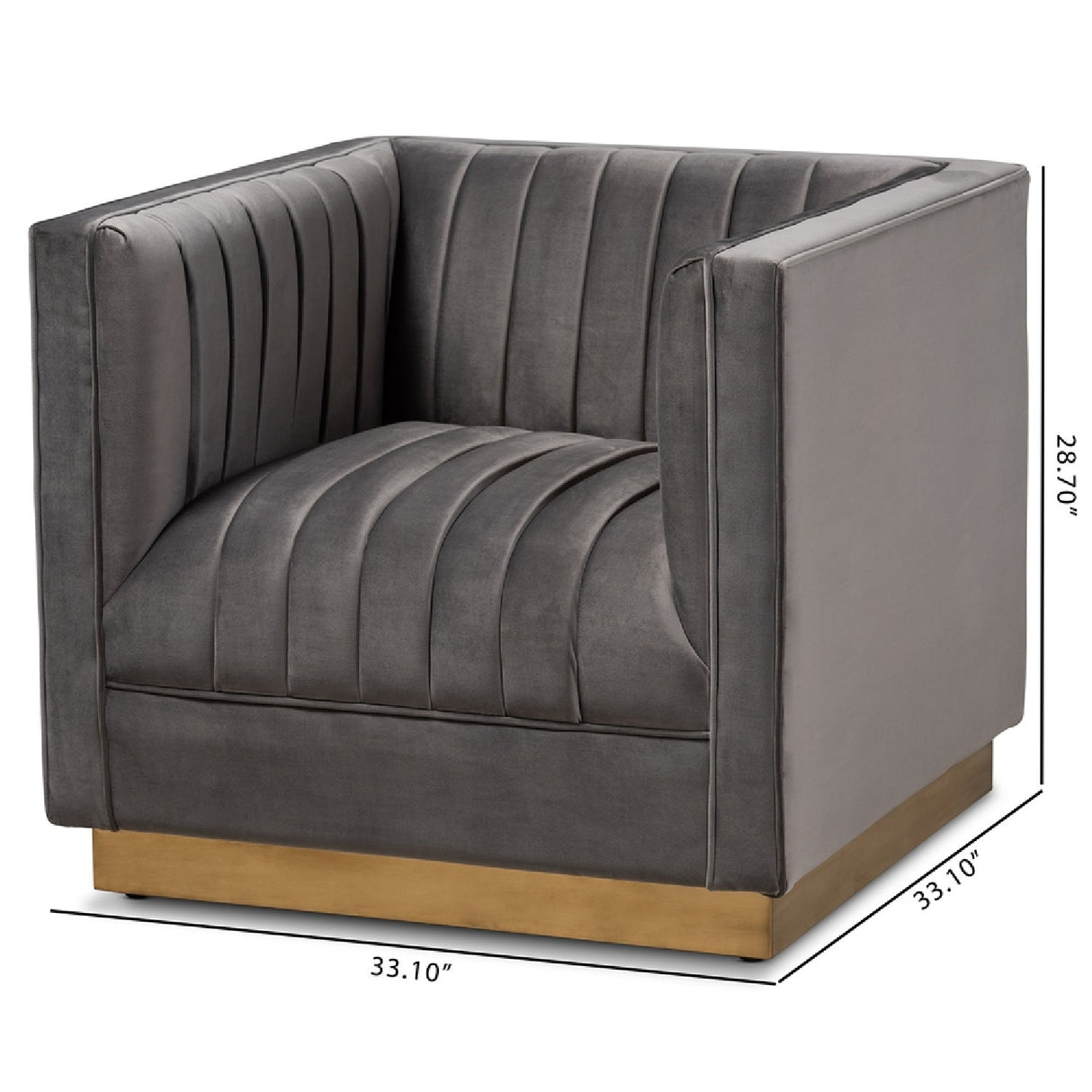   Modern European furniture - Gray Velvet Channeled Accent Chair - www.oroa.com | Oroa.com