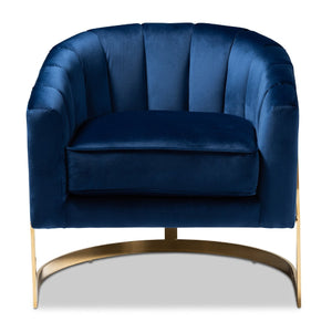   Modern European furniture - Blue Velvet Accent Chair - www.oroa.com | Oroa.com