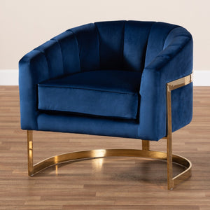   Modern European furniture - Blue Velvet Accent Chair - www.oroa.com | Oroa.com