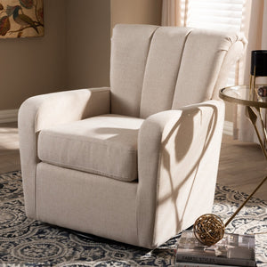   Modern European furniture - Beige Fabric Swivel Chair - www.oroa.com | Oroa.com