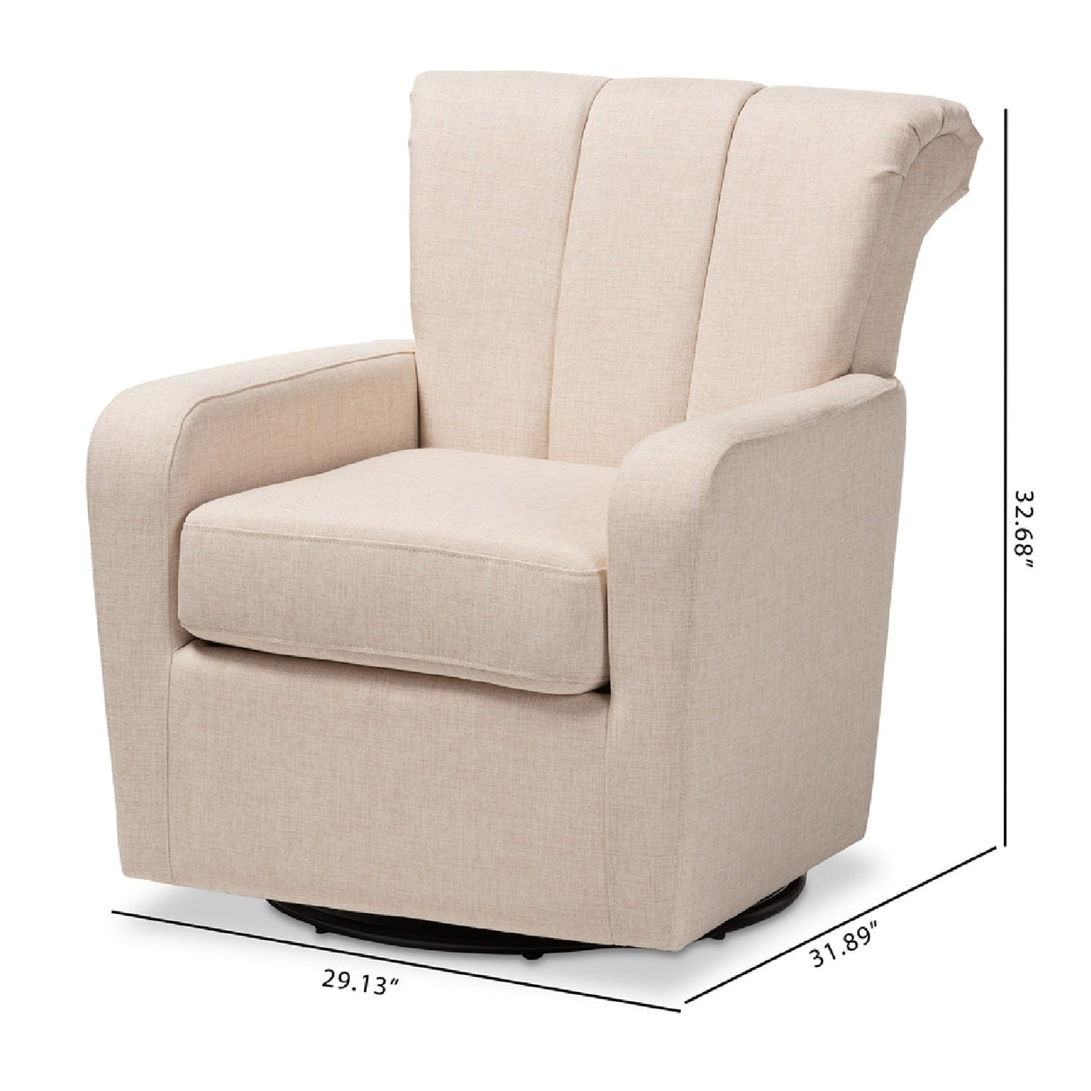   Modern European furniture - Beige Fabric Swivel Chair - www.oroa.com | Oroa.com