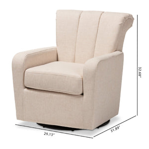   Modern European furniture - Beige Fabric Swivel Chair - www.oroa.com | Oroa.com