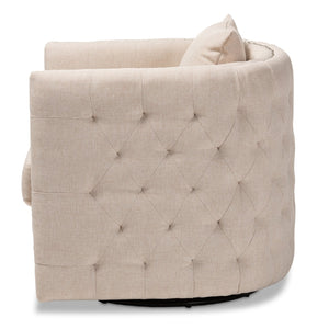   Modern European furniture - Tufted Beige Swivel Chair - www.oroa.com | Oroa.com
