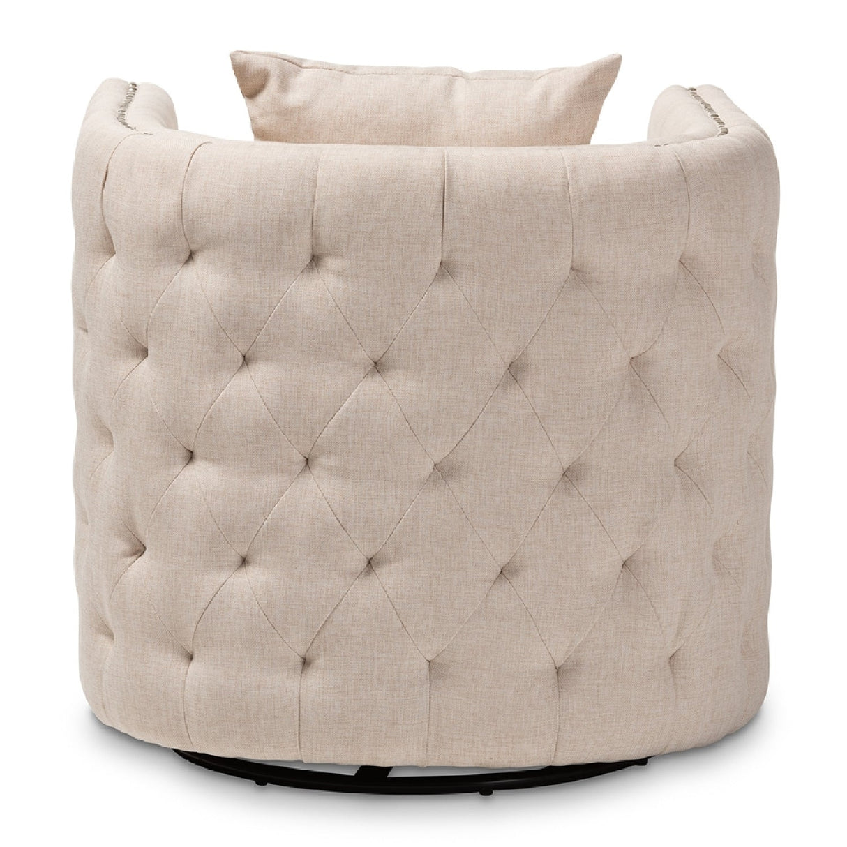   Modern European furniture - Tufted Beige Swivel Chair - www.oroa.com | Oroa.com