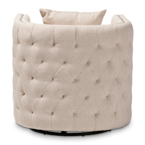   Modern European furniture - Tufted Beige Swivel Chair - www.oroa.com | Oroa.com