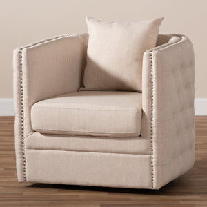  Modern European furniture - Tufted Beige Swivel Chair - www.oroa.com | Oroa.com