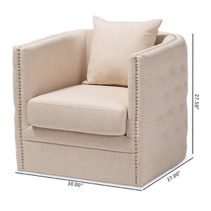   Modern European furniture - Tufted Beige Swivel Chair - www.oroa.com | Oroa.com
