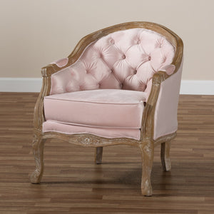   Modern European furniture - Tufted Pink Velvet Accent Chair - www.oroa.com | Oroa.com