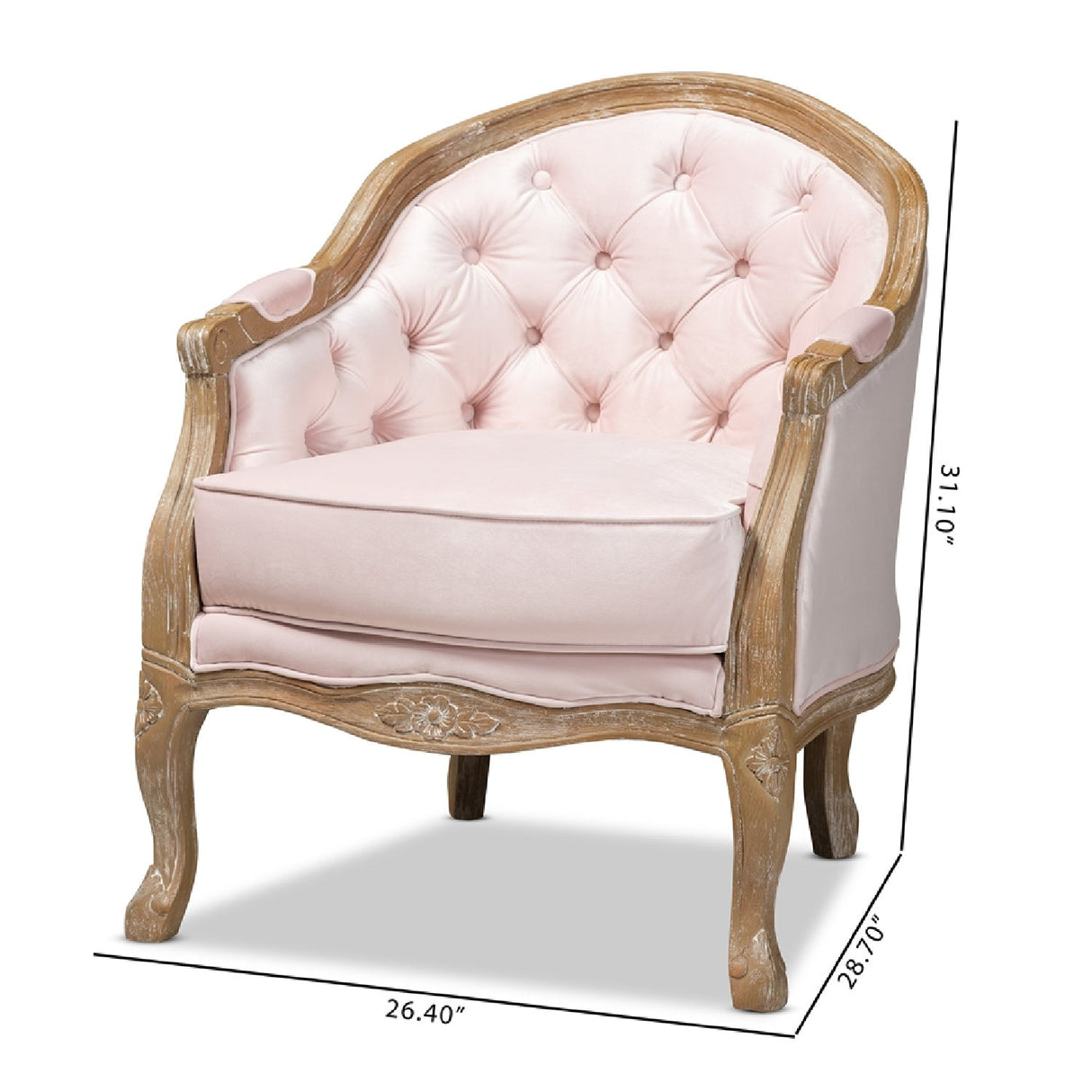   Modern European furniture - Tufted Pink Velvet Accent Chair - www.oroa.com | Oroa.com