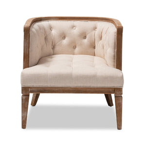  Modern European furniture - Button Tufted Beige Accent Barrel Chair - www.oroa.com | Oroa.com