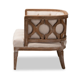   Modern European furniture - Button Tufted Beige Accent Barrel Chair - www.oroa.com | Oroa.com