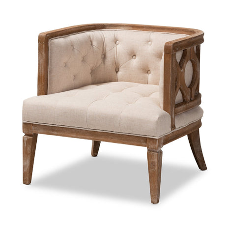   Modern European furniture - Button Tufted Beige Accent Barrel Chair - www.oroa.com | Oroa.com