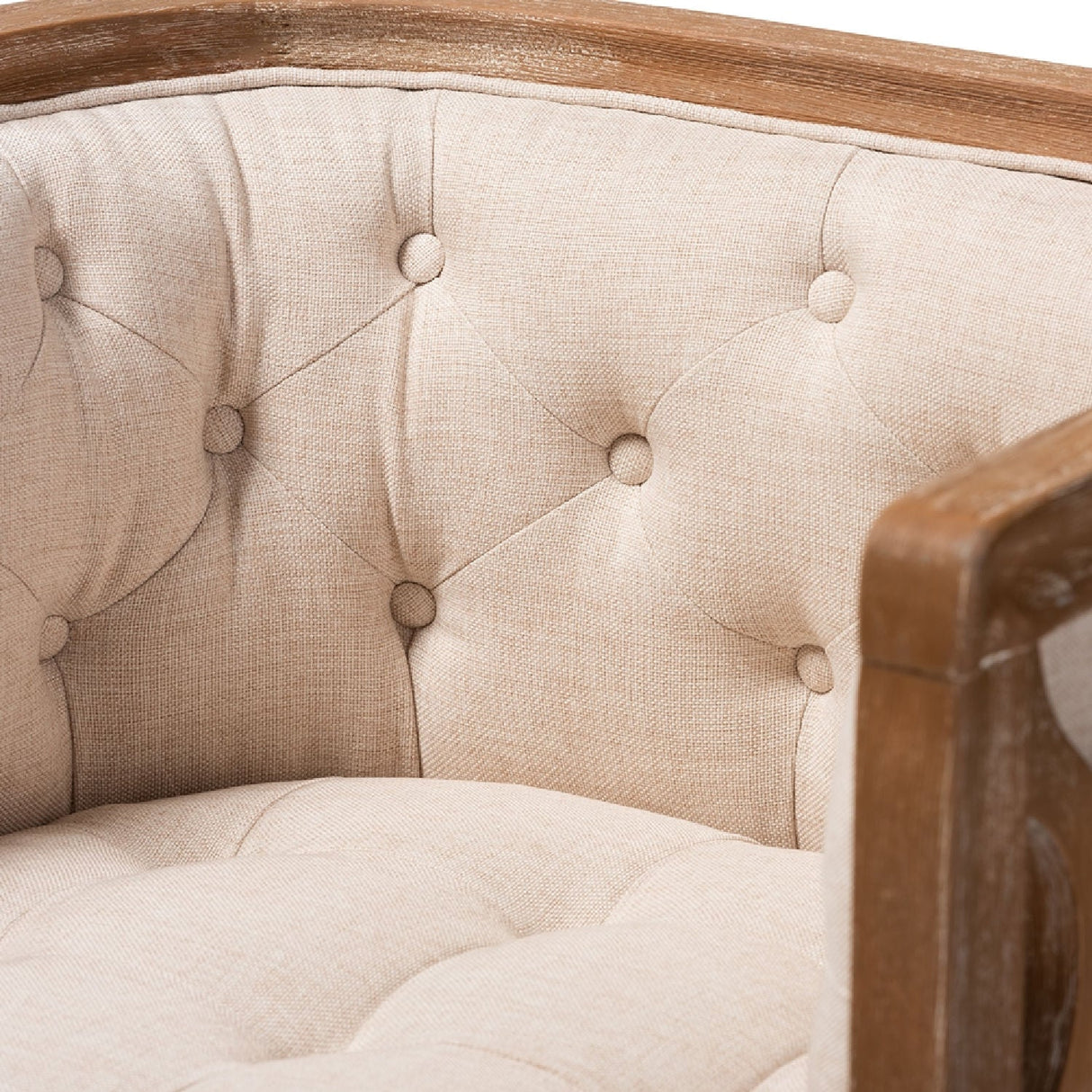   Modern European furniture - Button Tufted Beige Accent Barrel Chair - www.oroa.com | Oroa.com