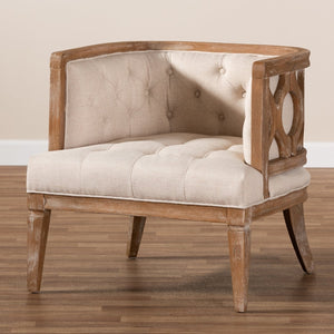  Modern European furniture - Button Tufted Beige Accent Barrel Chair - www.oroa.com | Oroa.com