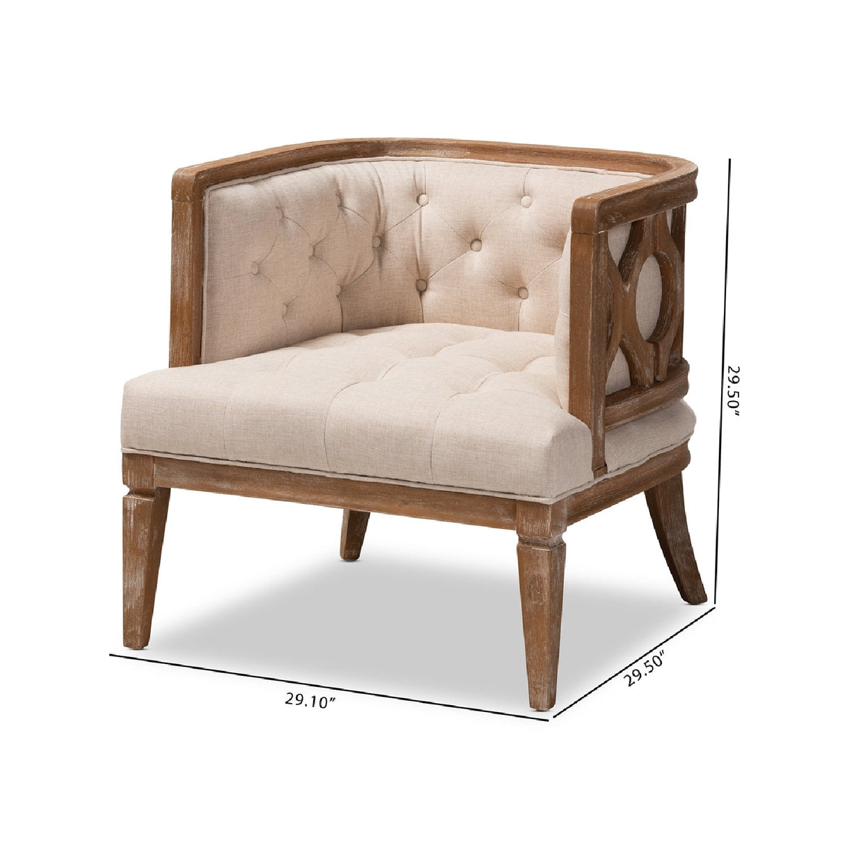   Modern European furniture - Button Tufted Beige Accent Barrel Chair - www.oroa.com | Oroa.com