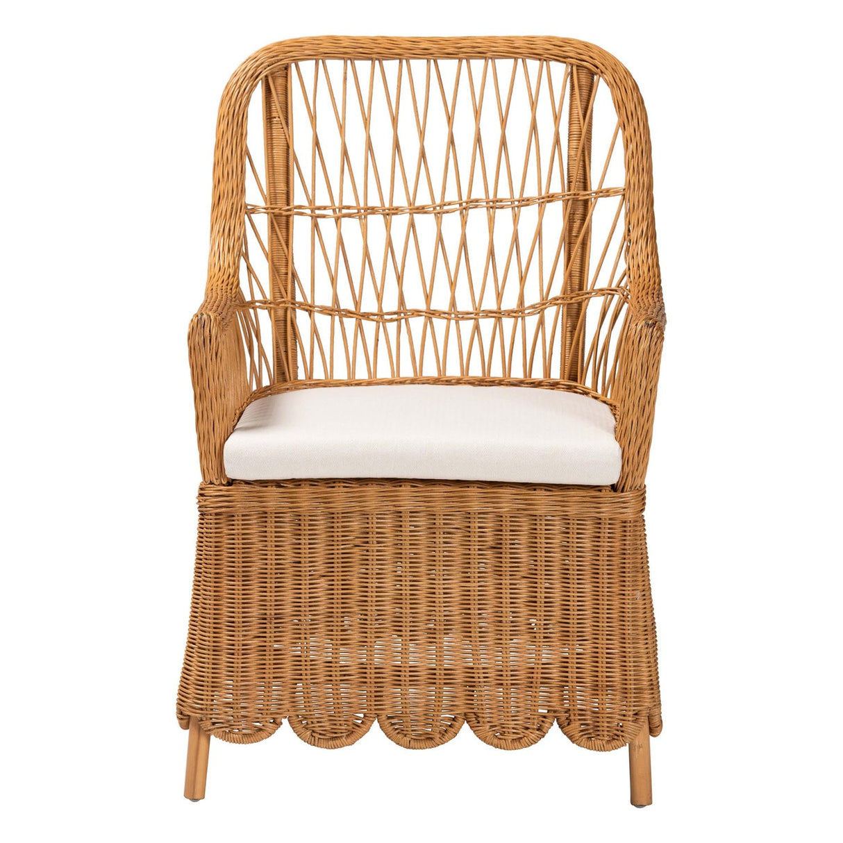   Modern European furniture - Scalloped Rattan Accent Chair - www.oroa.com | Oroa.com
