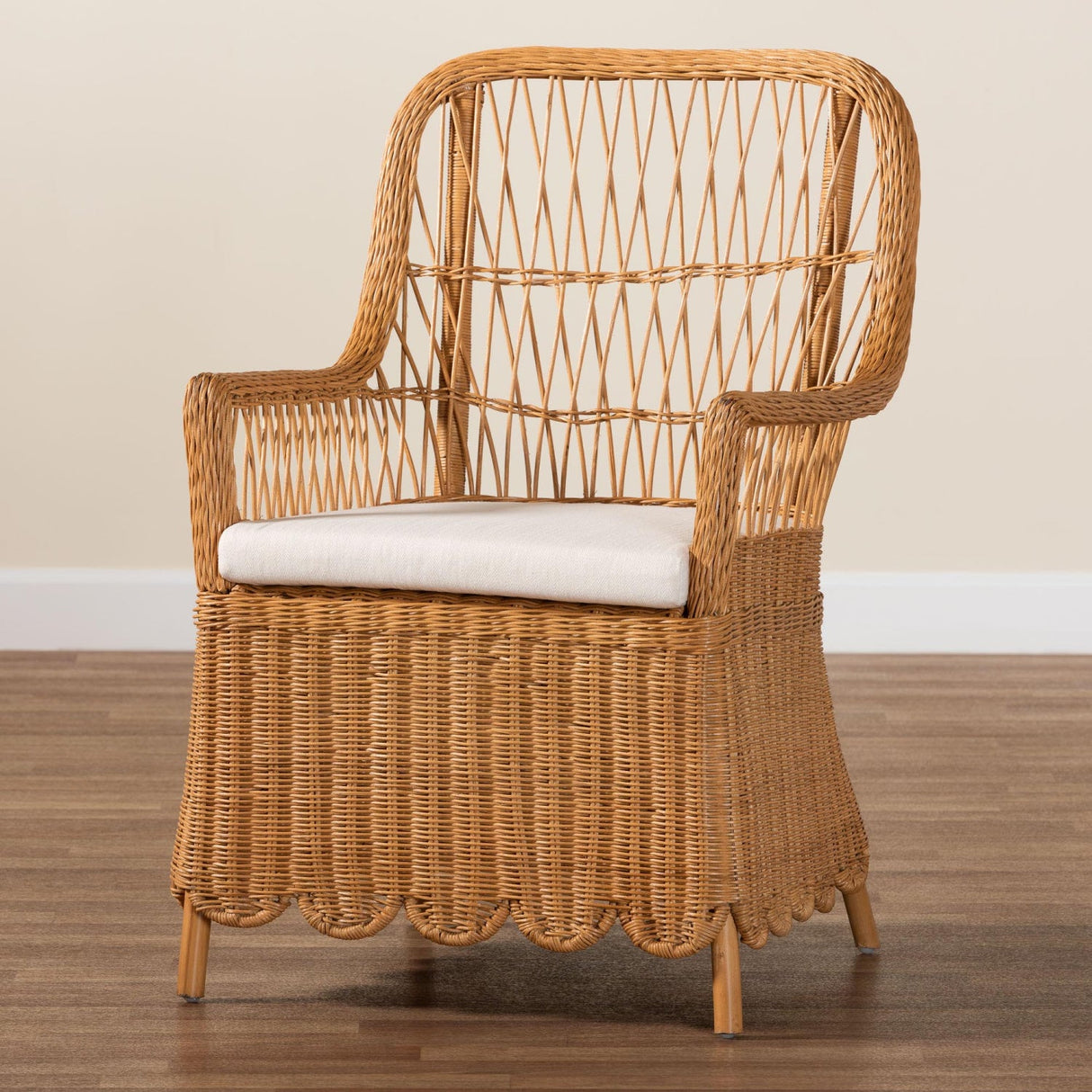   Modern European furniture - Scalloped Rattan Accent Chair - www.oroa.com | Oroa.com