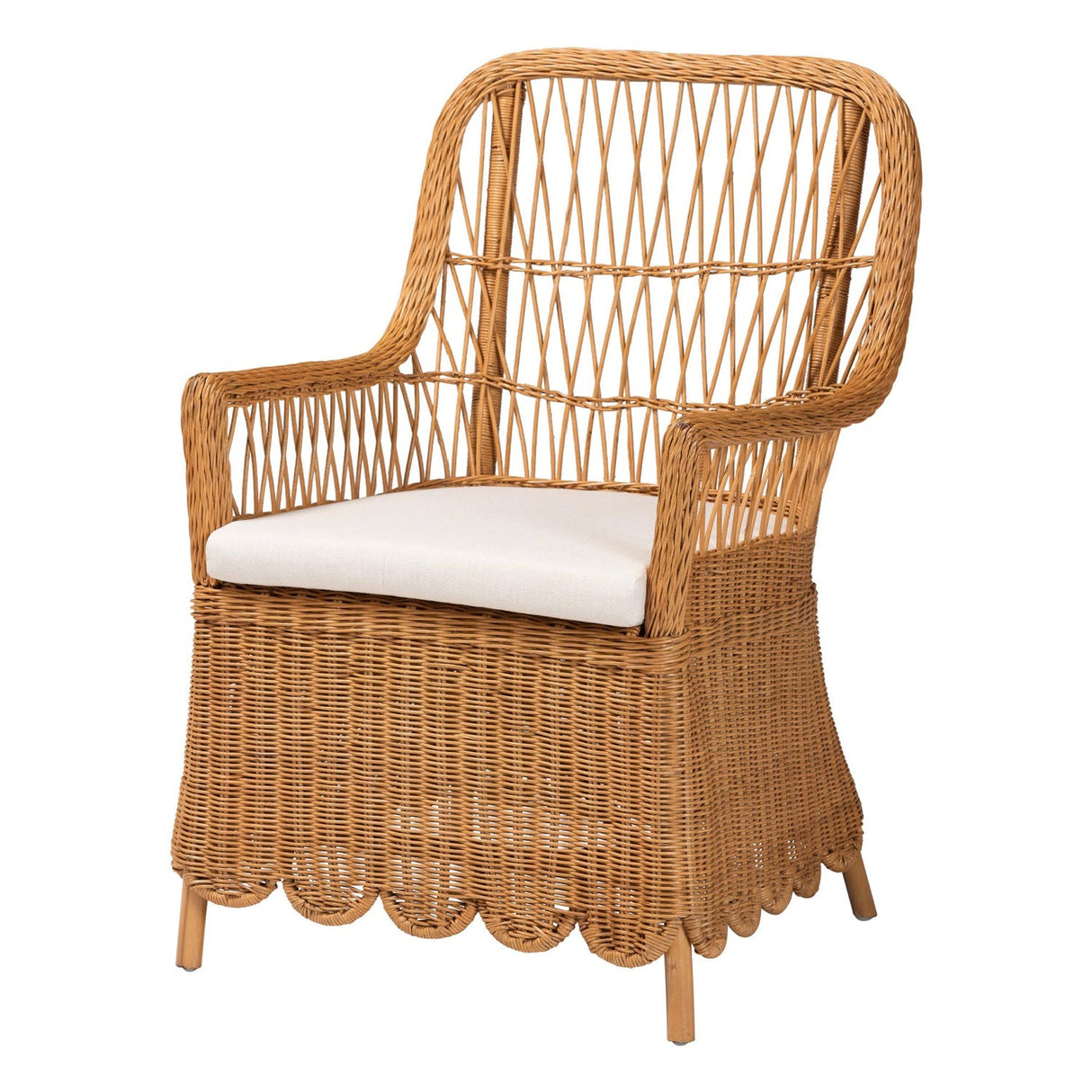   Modern European furniture - Scalloped Rattan Accent Chair - www.oroa.com | Oroa.com