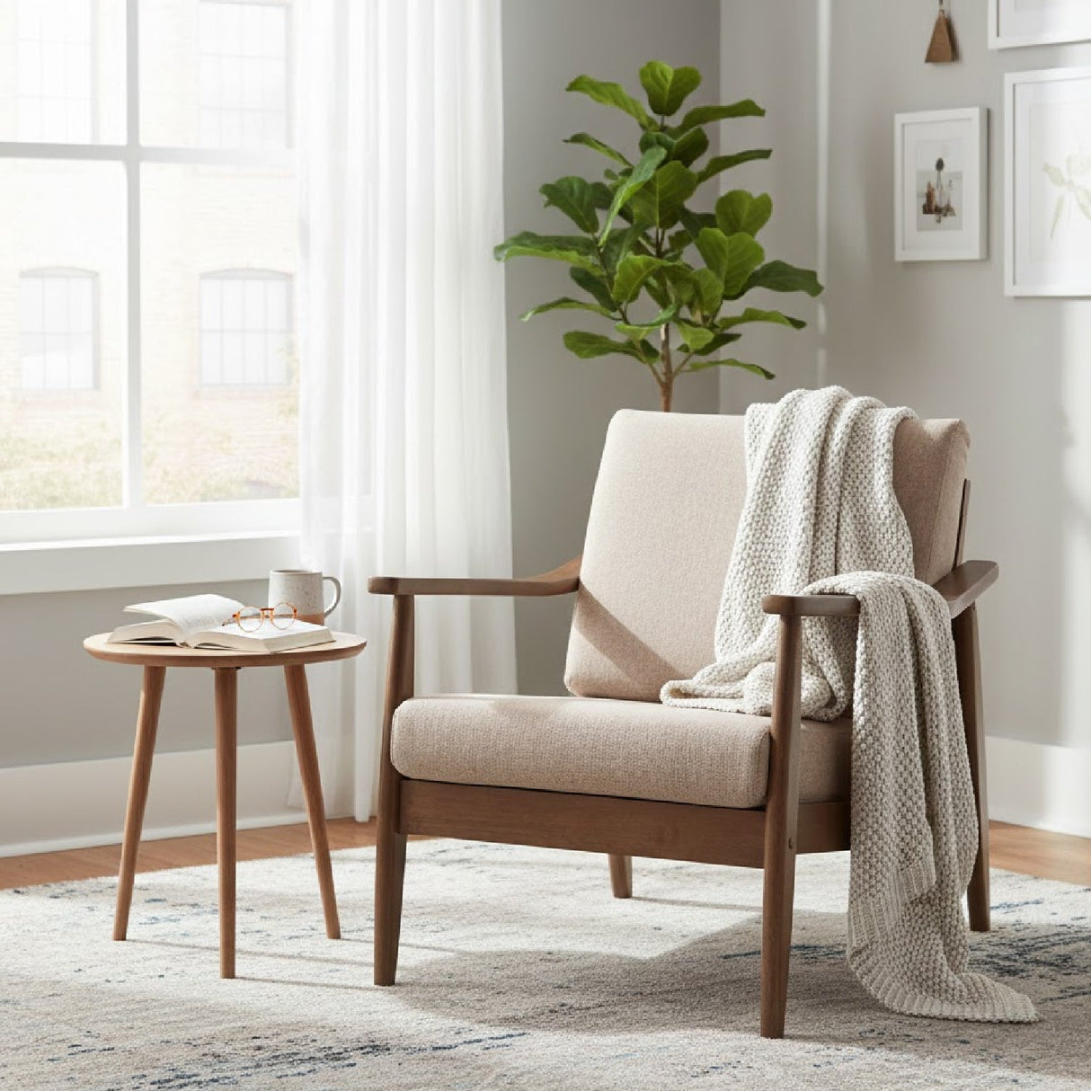   Modern European furniture - Walnut Framed Lounge Chair - www.oroa.com | Oroa.com
