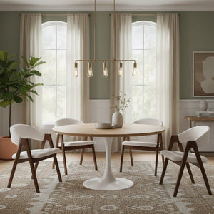   Modern European furniture - White Boucle Curved Dining Chairs 2 - www.oroa.com | Oroa.com