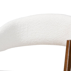   Modern European furniture - White Boucle Curved Dining Chairs 2 - www.oroa.com | Oroa.com