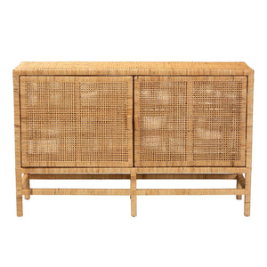   Modern European furniture - Mahogany Framed Rattan Cabinet - www.oroa.com | Oroa.com