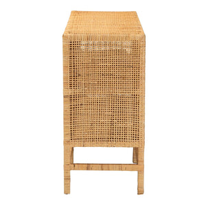   Modern European furniture - Mahogany Framed Rattan Cabinet - www.oroa.com | Oroa.com