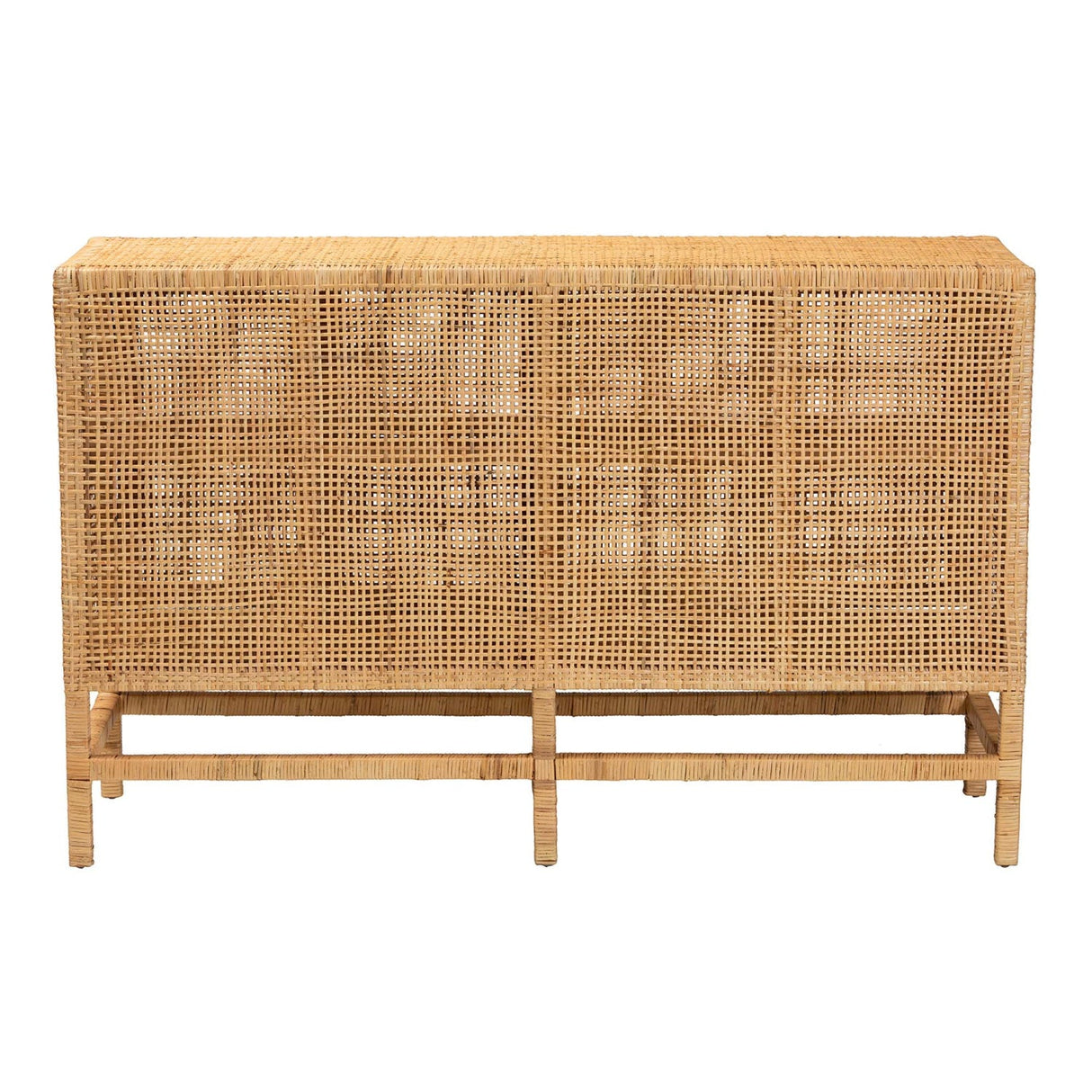  Modern European furniture - Mahogany Framed Rattan Cabinet - www.oroa.com | Oroa.com