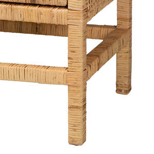   Modern European furniture - Mahogany Framed Rattan Cabinet - www.oroa.com | Oroa.com