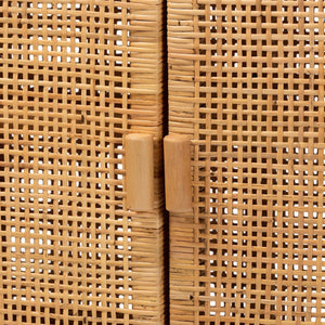  Modern European furniture - Mahogany Framed Rattan Cabinet - www.oroa.com | Oroa.com