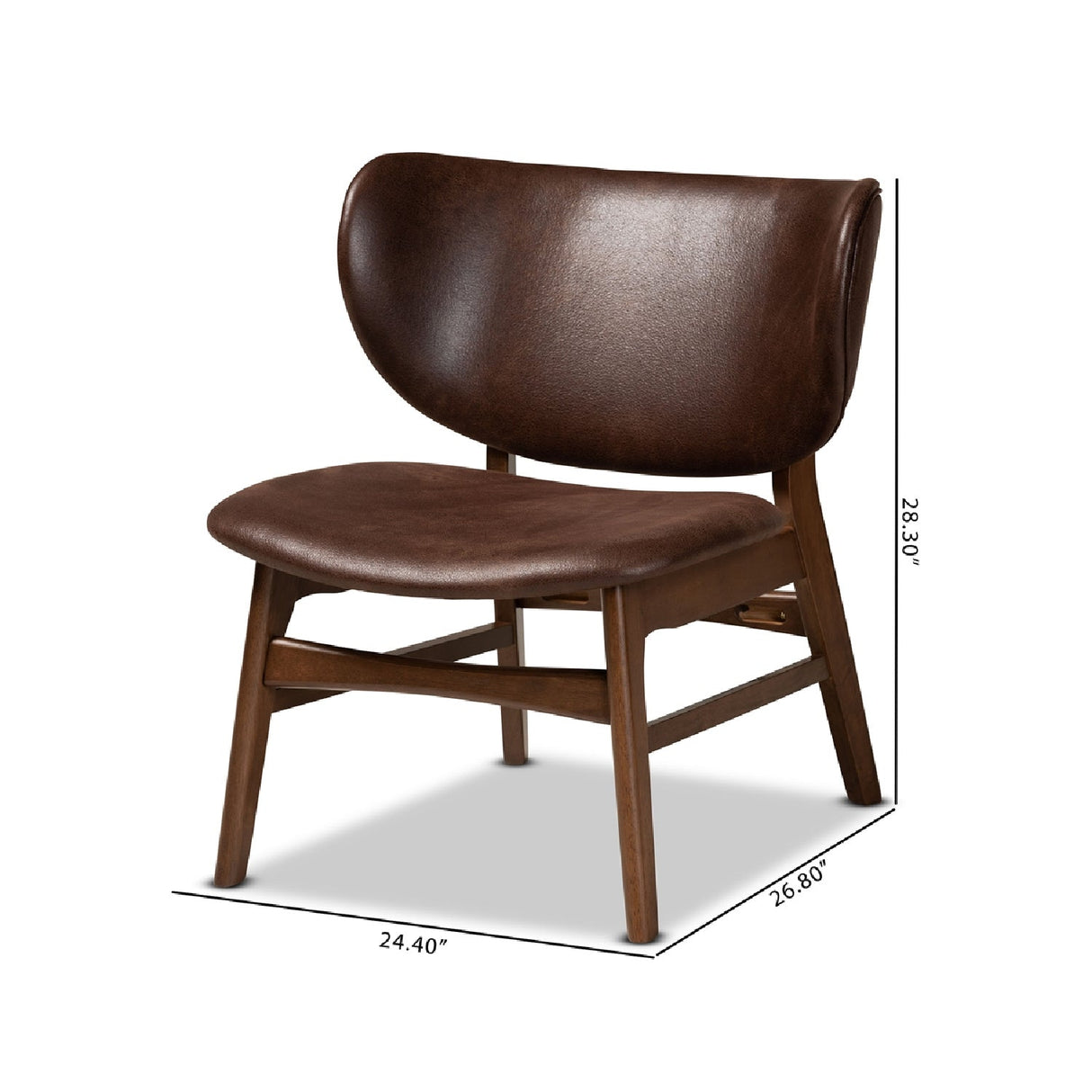   Modern European furniture - Brown Leather Effect Accent Chair  - www.oroa.com | Oroa.com