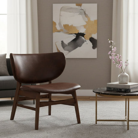   Modern European furniture - Brown Leather Effect Accent Chair  - www.oroa.com | Oroa.com