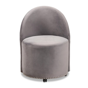   Modern European furniture - Studded Velvet Rolling Accent Chair - www.oroa.com | Oroa.com